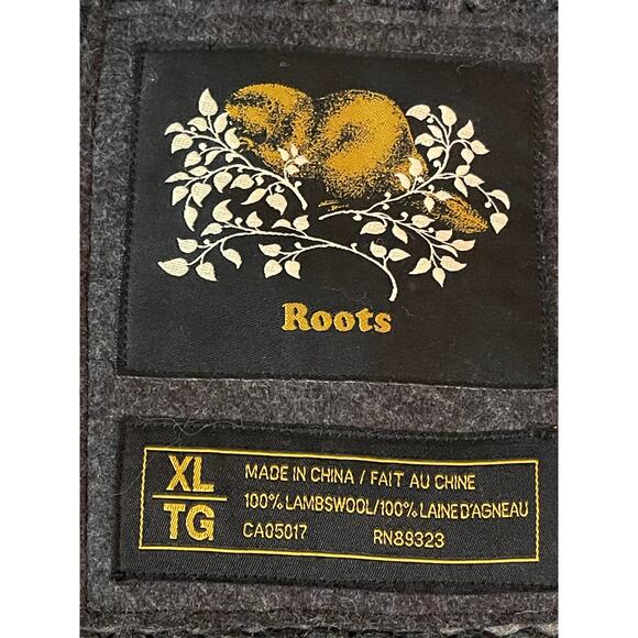 Roots Sweater zip front Grey and white Lambswool XL - Picture 7 of 9